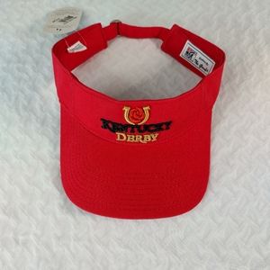 Kentucky Derby Red Icon Visor Unisex. Rose and Horseshoe theme.